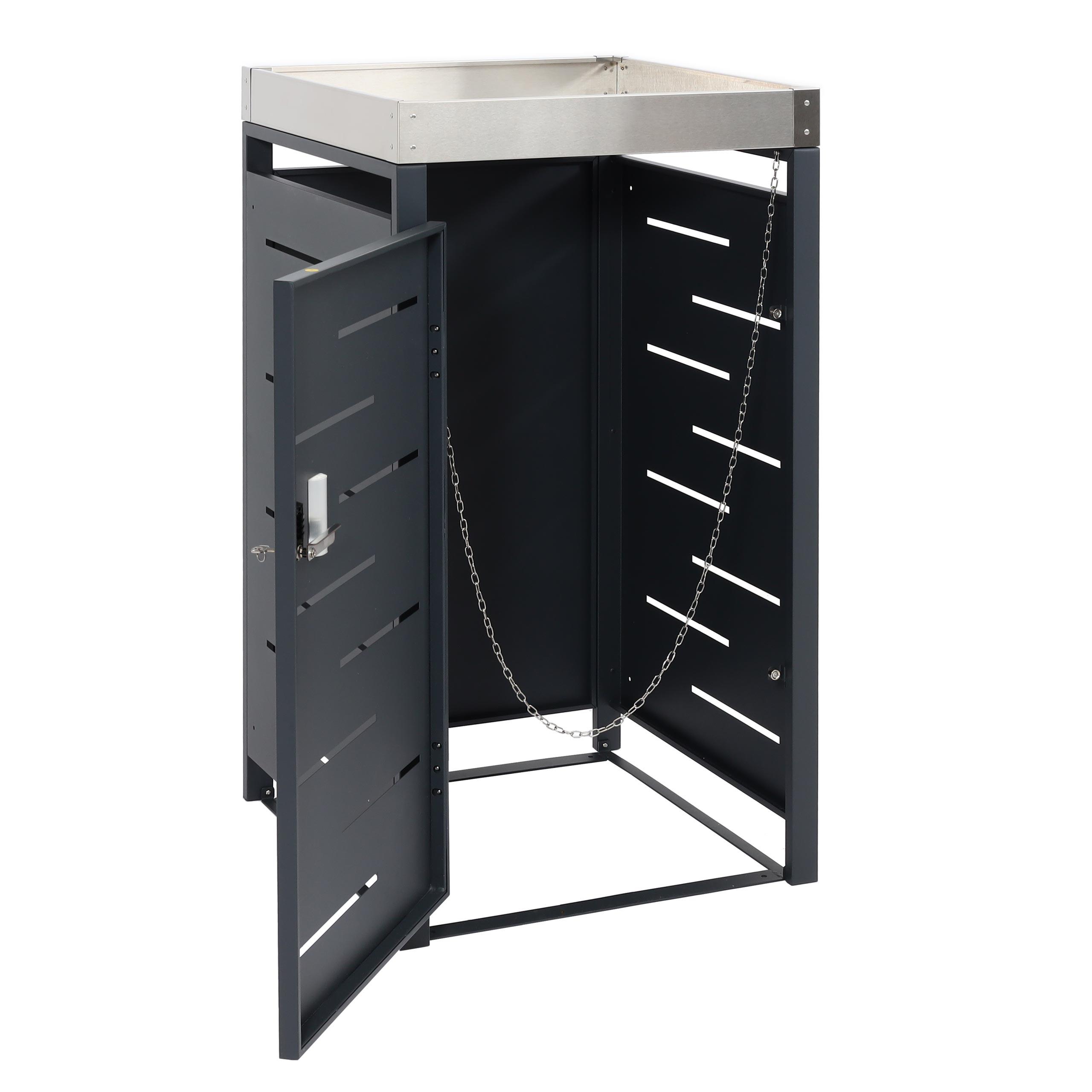 MÜLLTONNENVERKLEIDUNG H40B rechteckig Anthrazit - Anthrazit, Metall (60/110/62cm) - MCW