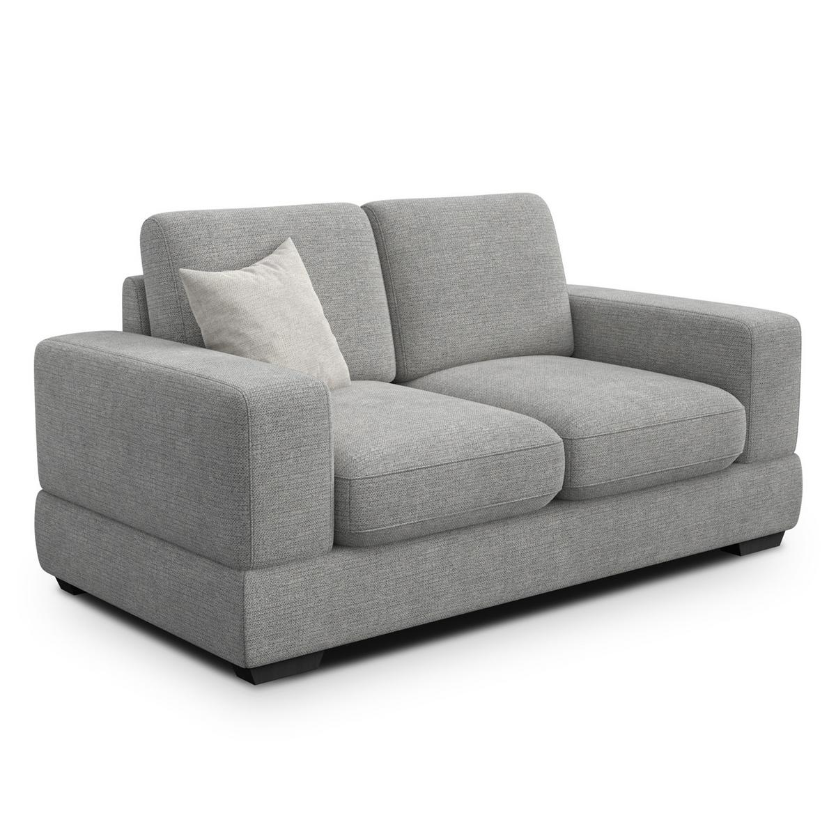 SOFA OTTO 2-Sitzer, grau - Schwarz/Grau, Holz/Textil (171/89/98cm) - Wozimo