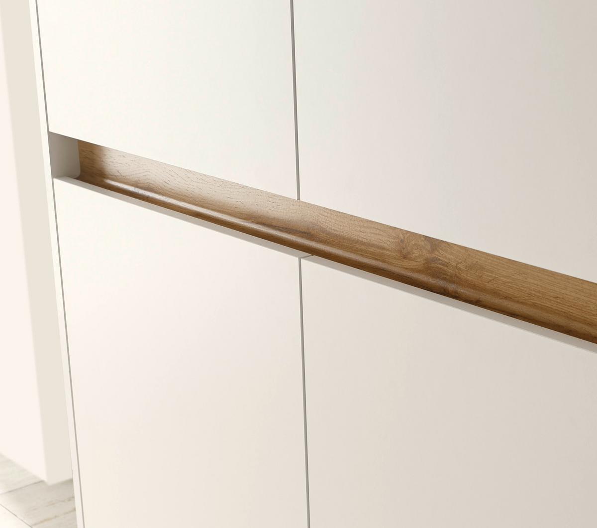 AKTENSCHRANK Weiß matt, Eiche Wotan 100 x 122 cm, Highboard 4-türig mit viel Stauraum - Eichefarben/Eiche Wotan, Holzwerkstoff/Kunststoff (100/122/40cm) - Furn.Design