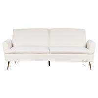 3-SITZER-SCHLAFSOFA Samtstoff Cremeweiß Vettre - Goldfarben/Weiß, Textil (210/88/84cm) - Beliani