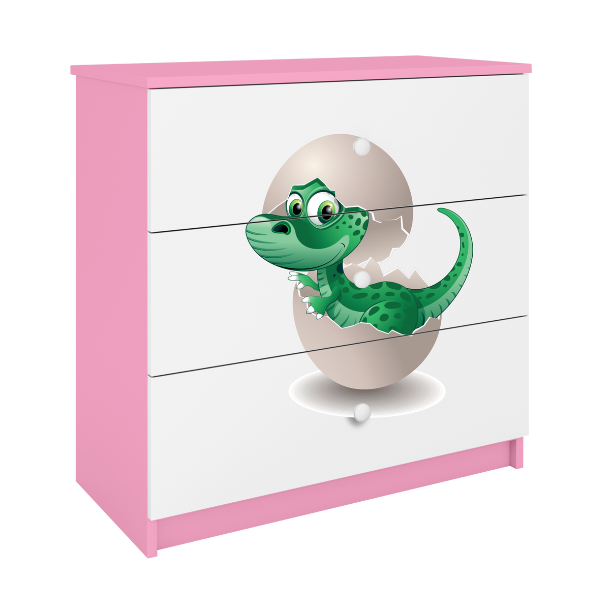 KOMMODE Babydreams Kleiner Dino 81/81/41 - Rosa, Holzwerkstoff (81/81/41cm) - RAUMHIRSCH FURNITURE