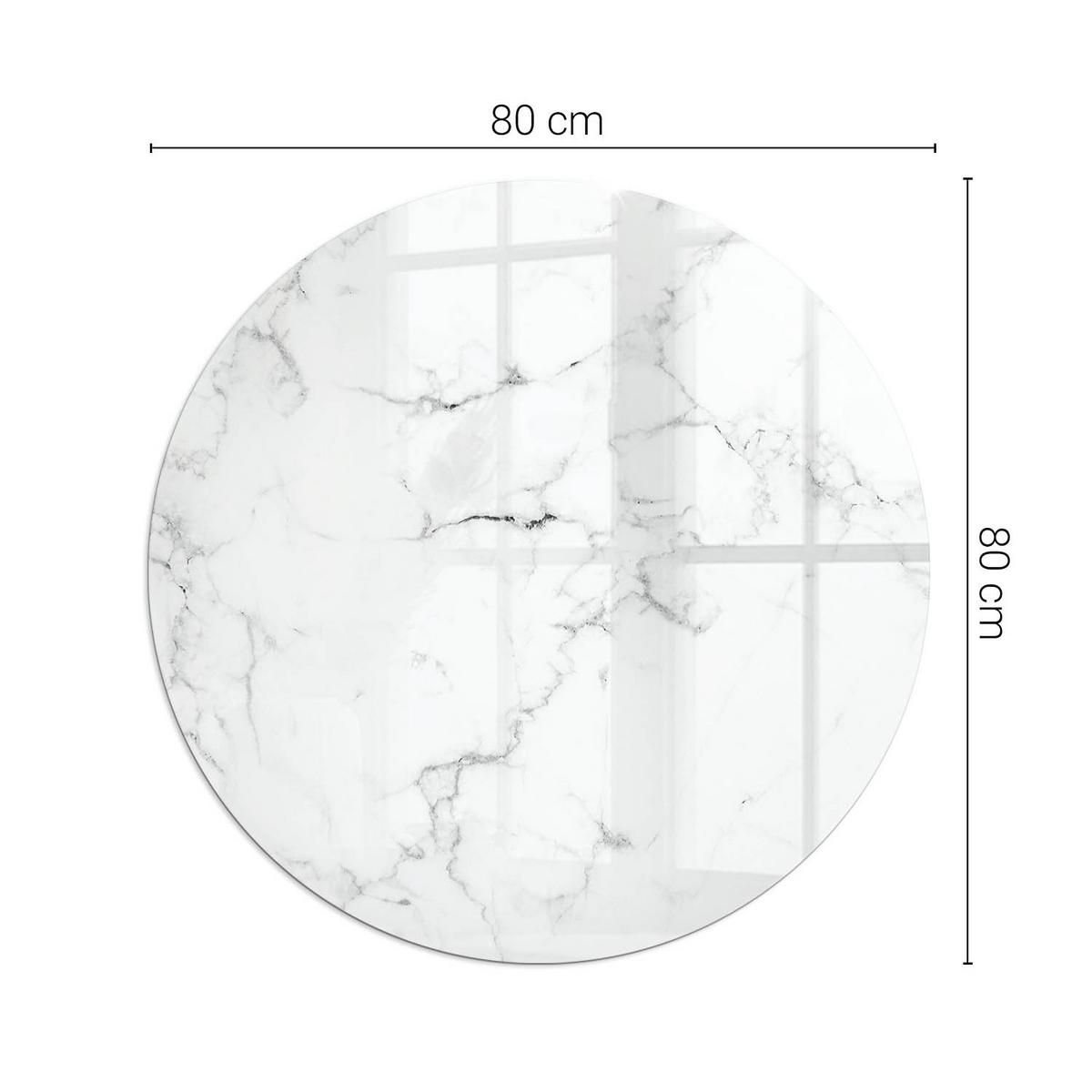 GLASPLATTE für Kamin Ø 80 cm - Weiß, Glas (80/80/0.4cm) - TULUP
