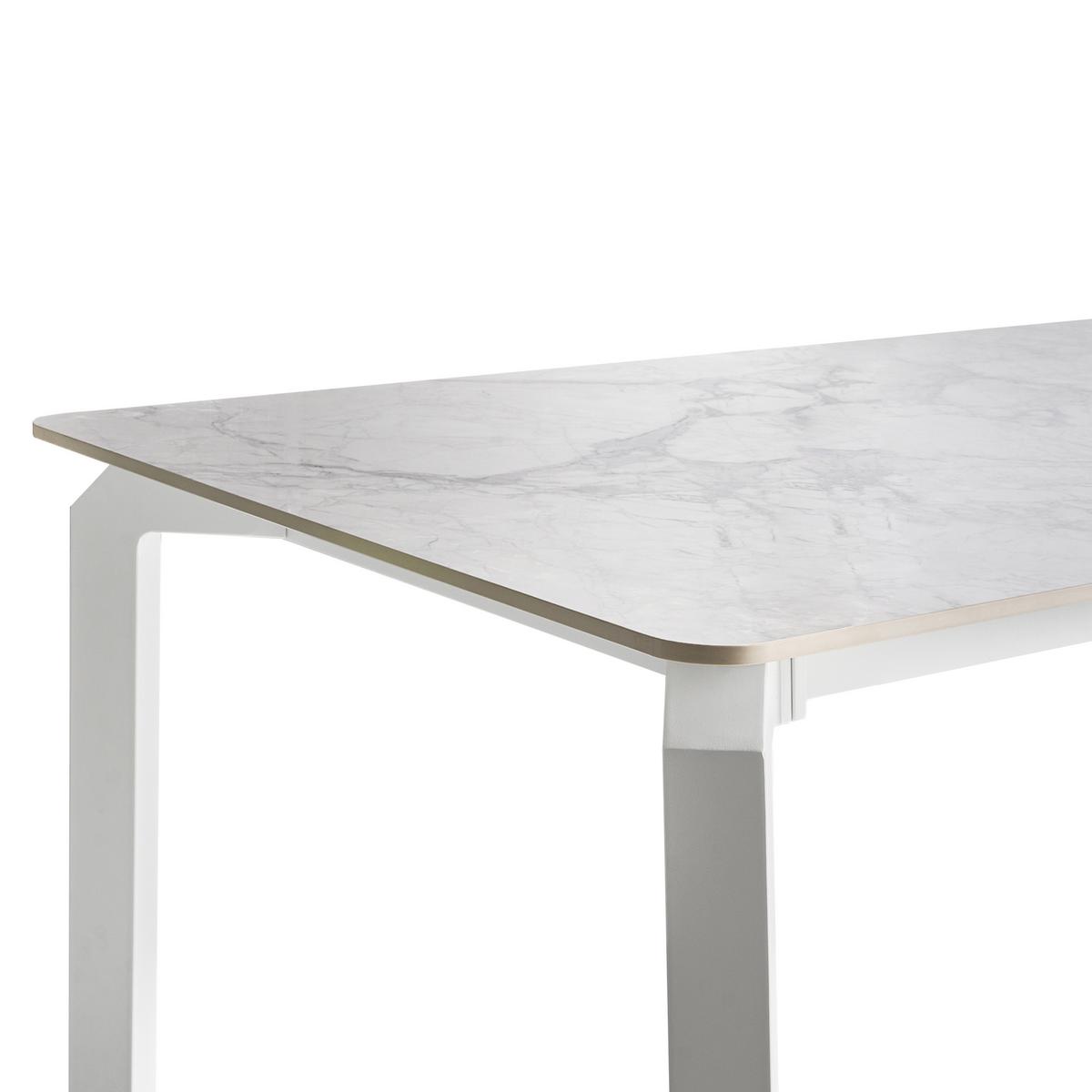 GARTENTISCH 180/90 cm Stein Weißer Marmor Feletto - Weiß, Stein (180/90/76cm) - Beliani