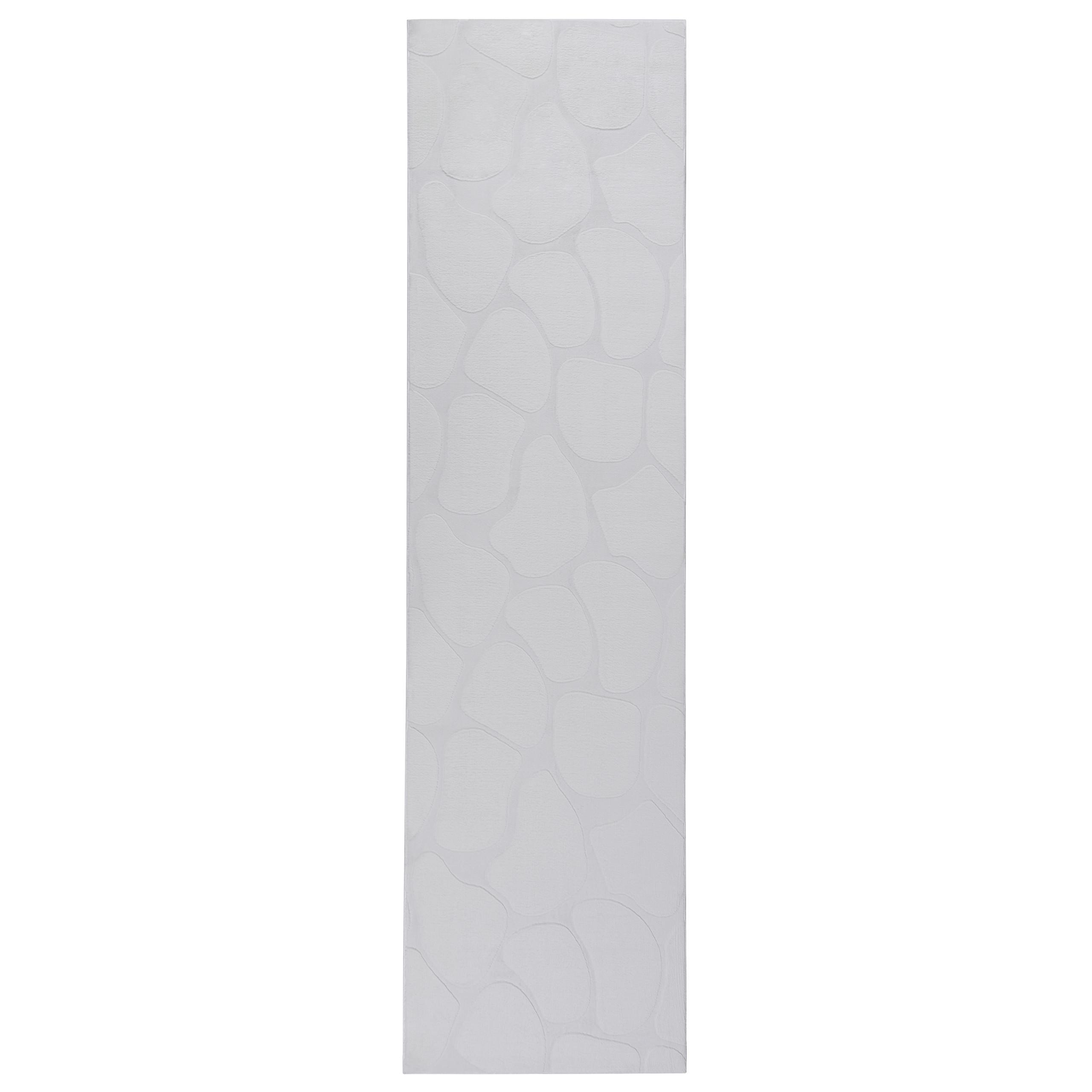 TEPPICH Hellgrau 80/300 cm Kawi - Hellgrau/Grau, Textil (80/300cm) - Beliani