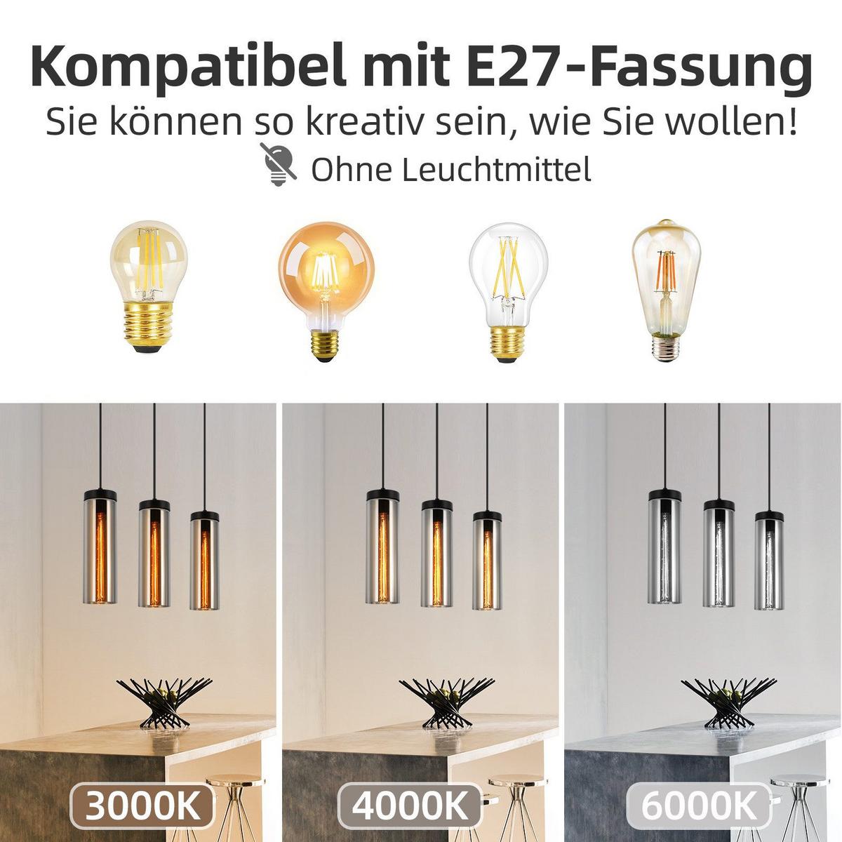 PENDELLEUCHTE Marshburn 46/5/158 cm - Schwarz, Metall (5/46/158cm) - Nettlife