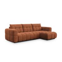 ECKSOFA CLOUDI 4-Sitzer rechts, rostrot - Schwarz/Orange, Holz/Textil (294/160cm) - Wozimo