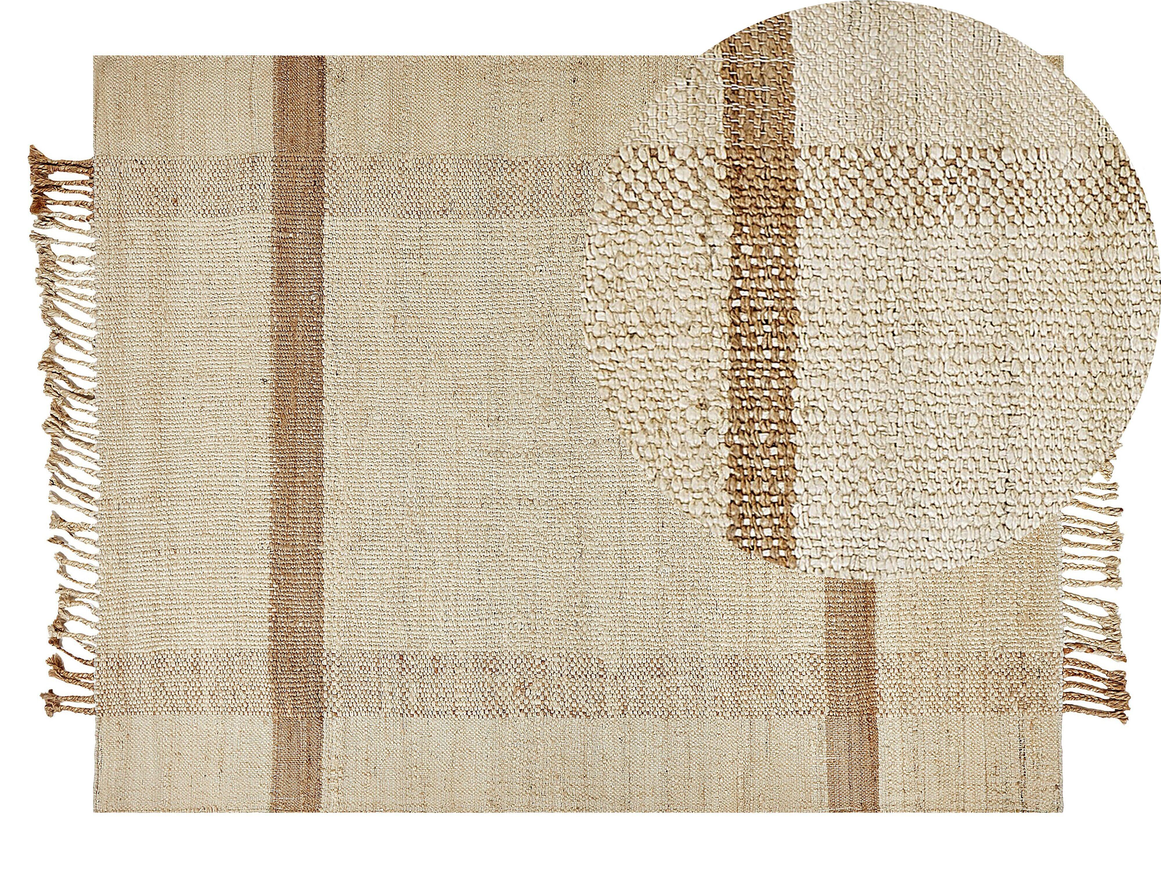 TEPPICH geflochten Yelmez 200/140 cm - Beige, Naturmaterialien (140/200cm) - Beliani
