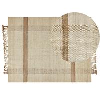 TEPPICH geflochten Yelmez 200/140 cm - Beige, Naturmaterialien (140/200cm) - Beliani