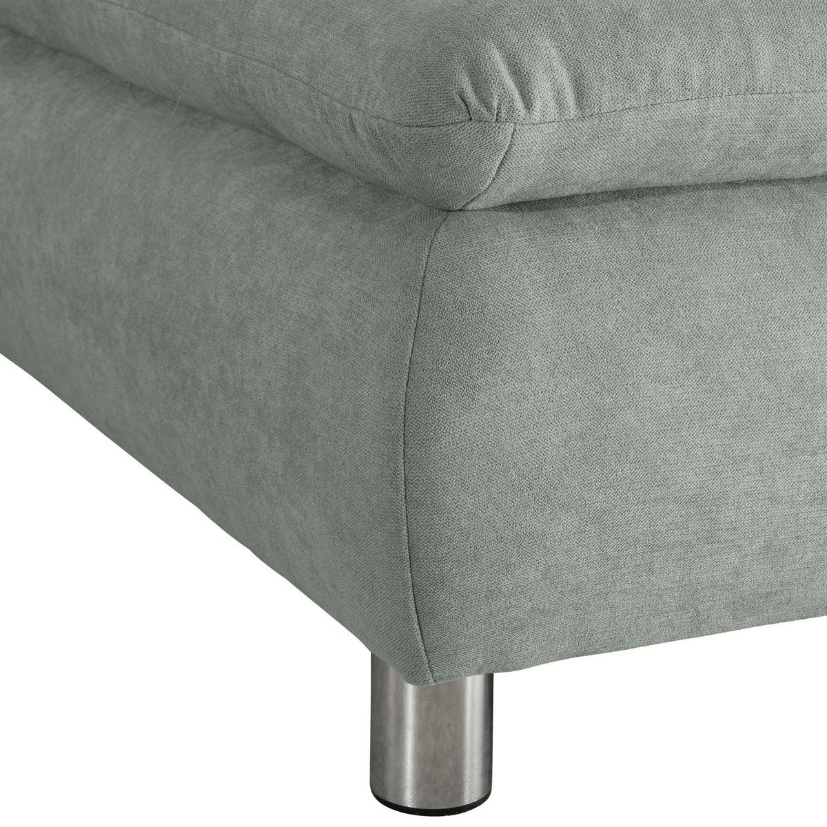 ECKSOFA mit Ottomane rechts Kaye Flachgewebe hellgrün - Hellgrün, Kunststoff (190/270cm) - 58aufmkessel