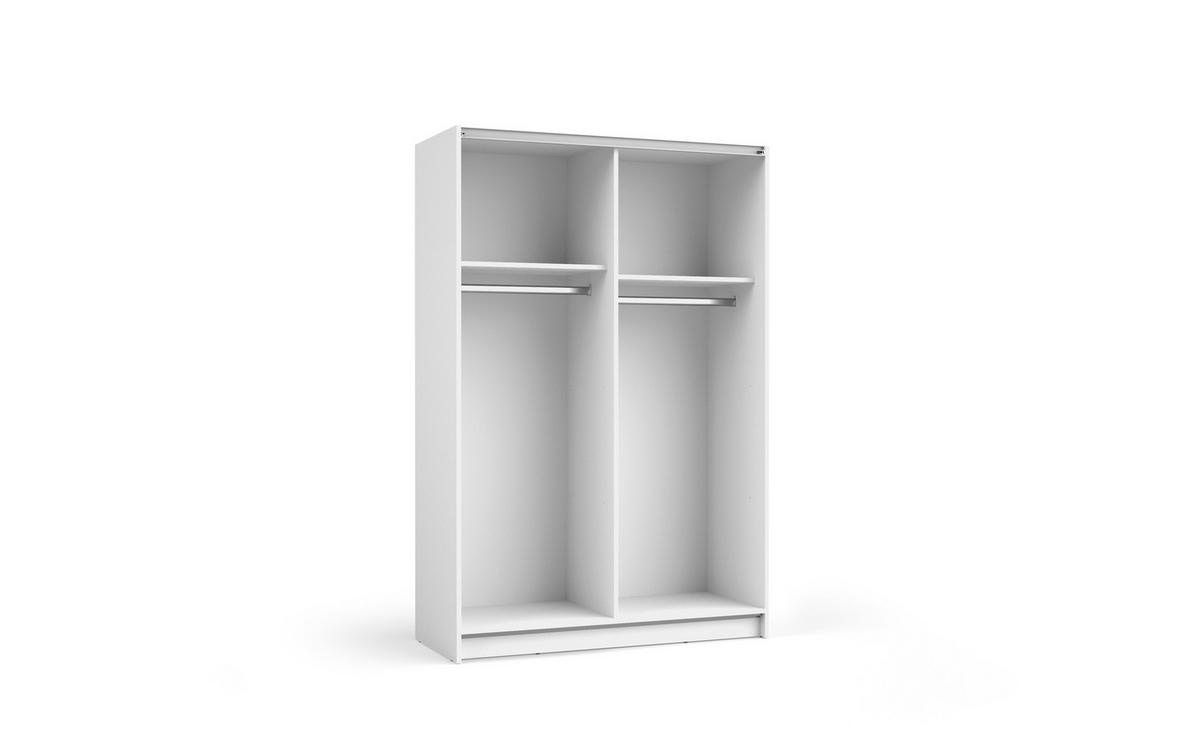 SCHWEBETÜRENSCHRANK CERON 120/182/54,6cm 2-türig mit Spiegel Weiß - Weiß, Holzwerkstoff (120/182/54.6cm) - MASSENO