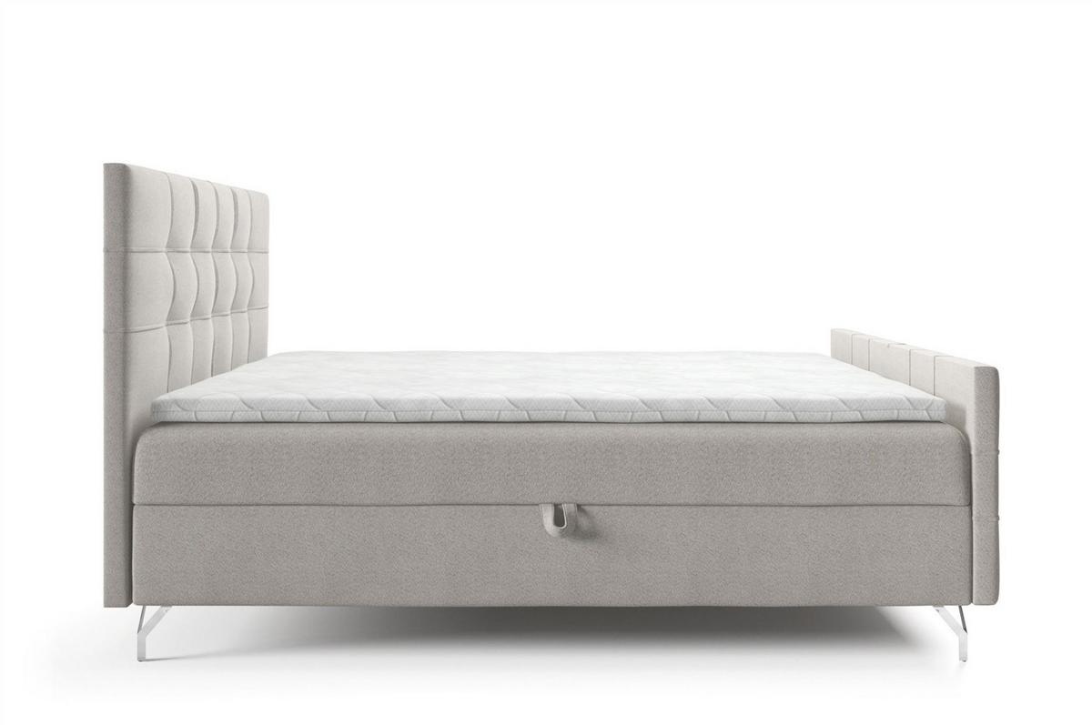BOXBETT Perla In überlänge - Beige, Holzwerkstoff/Textil (180/220cm) - Fun Möbel