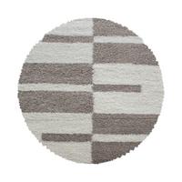 TEPPICH Hochflor WERFEN in Beige, kariert, Ø 80 cm - Beige, Textil (80/80cm) - KADIMA DESIGN