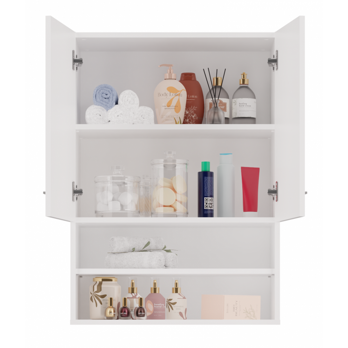 BADEZIMMERSCHRANK Hochglanz Weiß 64/90/30 - Weiß, Holzwerkstoff (64/90/30cm) - RAUMHIRSCH FURNITURE