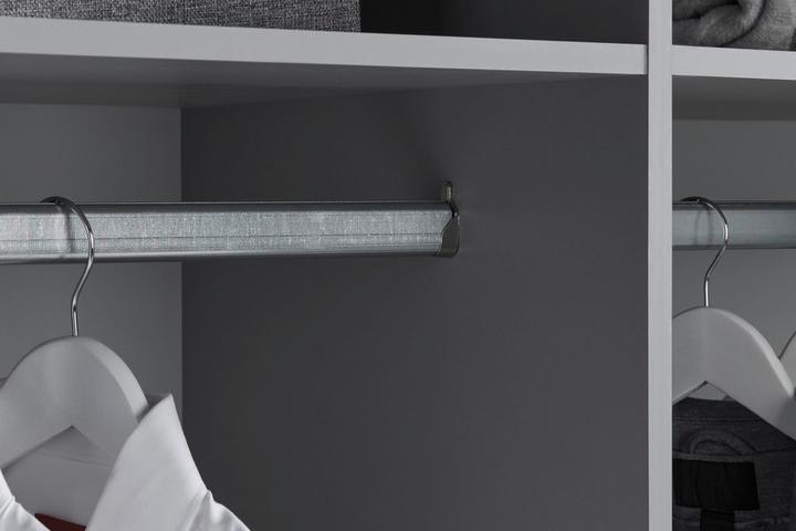 Schwebetürenschrank Eiche Artisan und weiß 2 Kleiderstangen 2 Einlegeböden