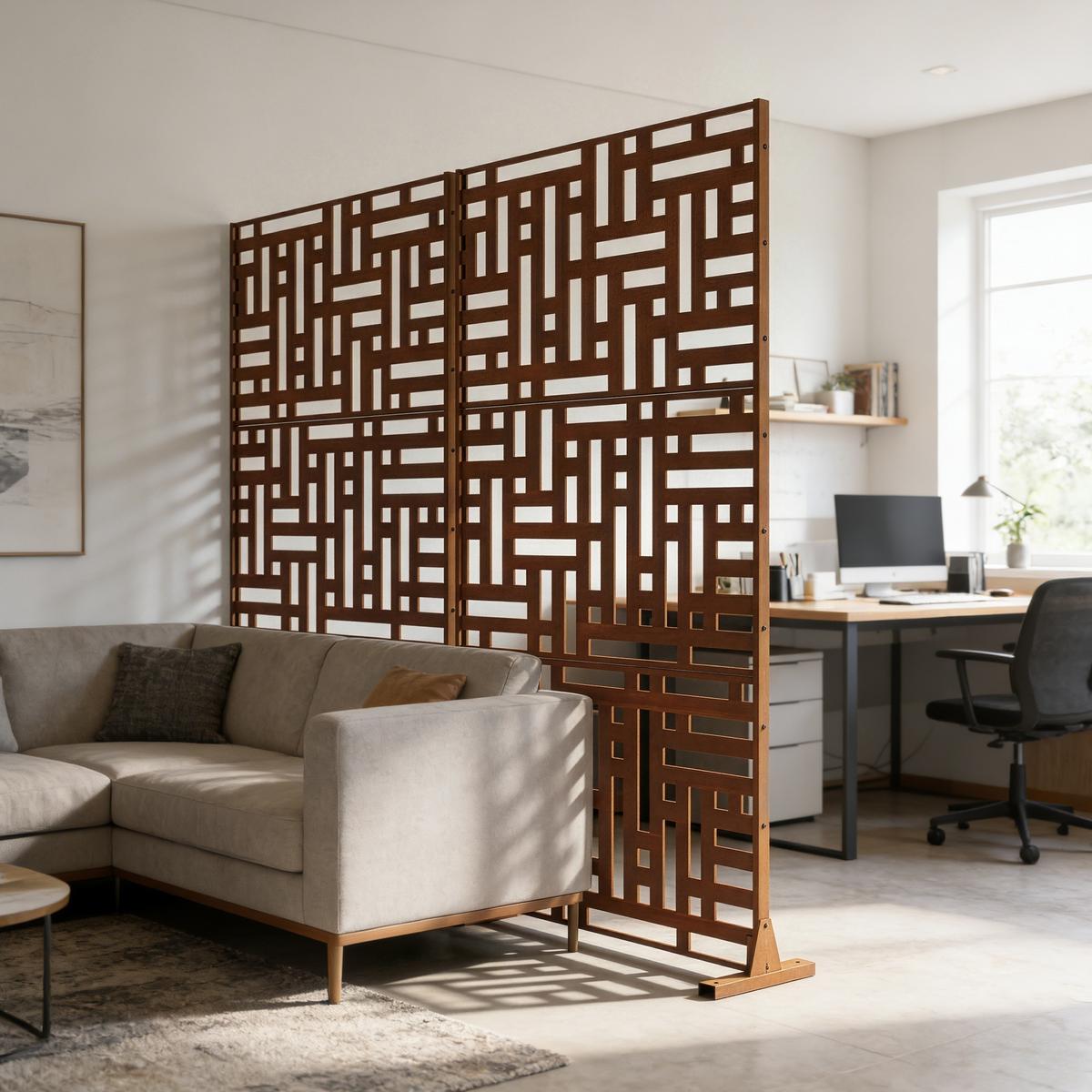 TRENNWAND Bernalda - Rostfarben, Metall (90/180cm) - casa.pro