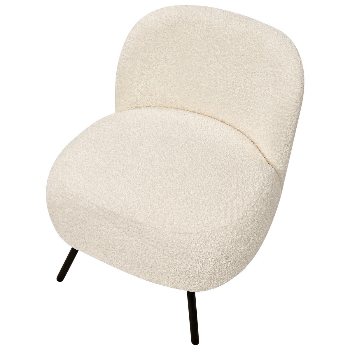 SESSEL Bouclé Cremeweiß Kumla - Weiß, Textil (62/67/70cm) - Beliani