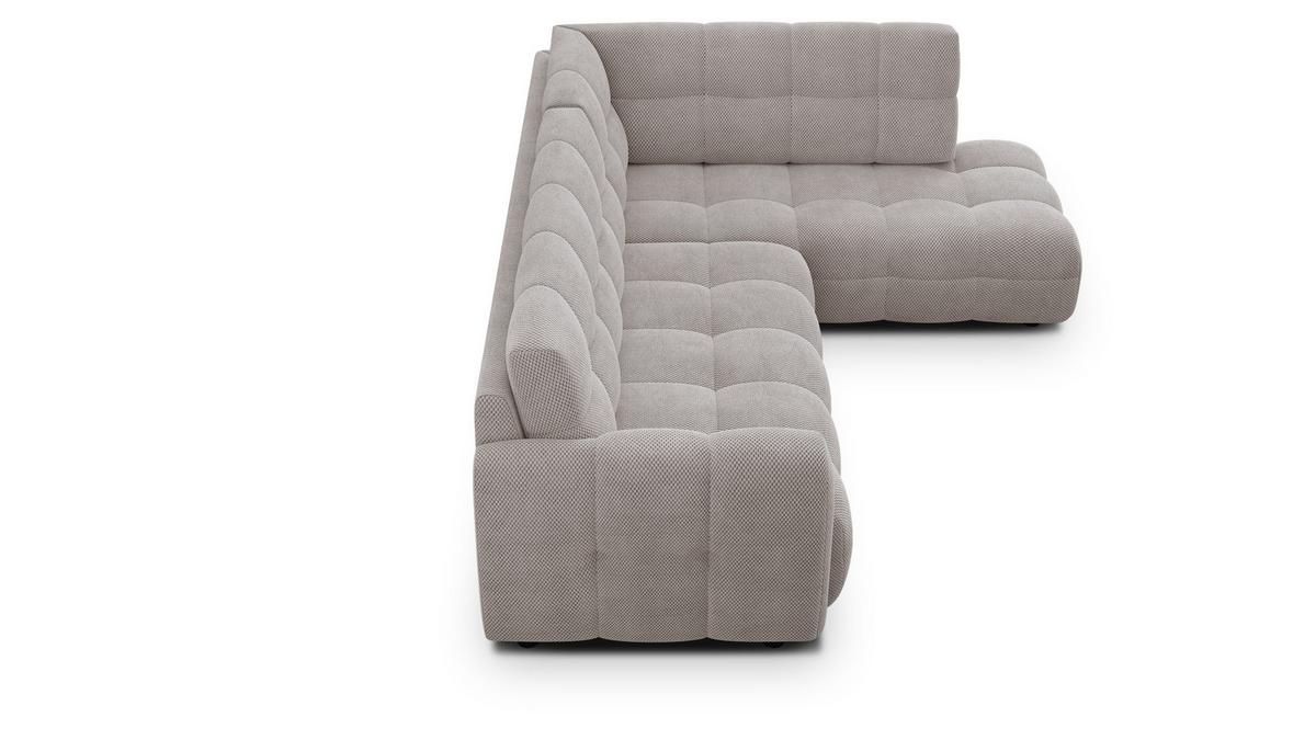 ECKSOFA MELLOW 5-Sitzer, beige - Beige/Schwarz, Holz/Textil (283/191cm) - Wozimo