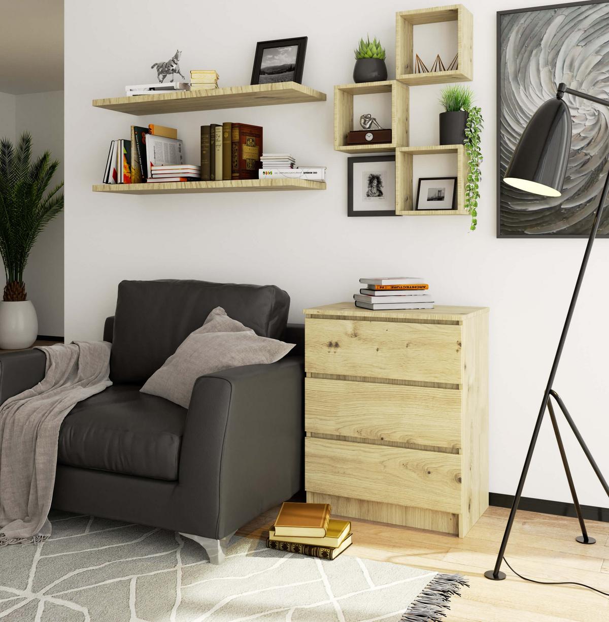 KOMMODE Eiche Artisan 77/60/40 - Eiche Artisan, Holzwerkstoff (60/77/40cm) - RAUMHIRSCH FURNITURE
