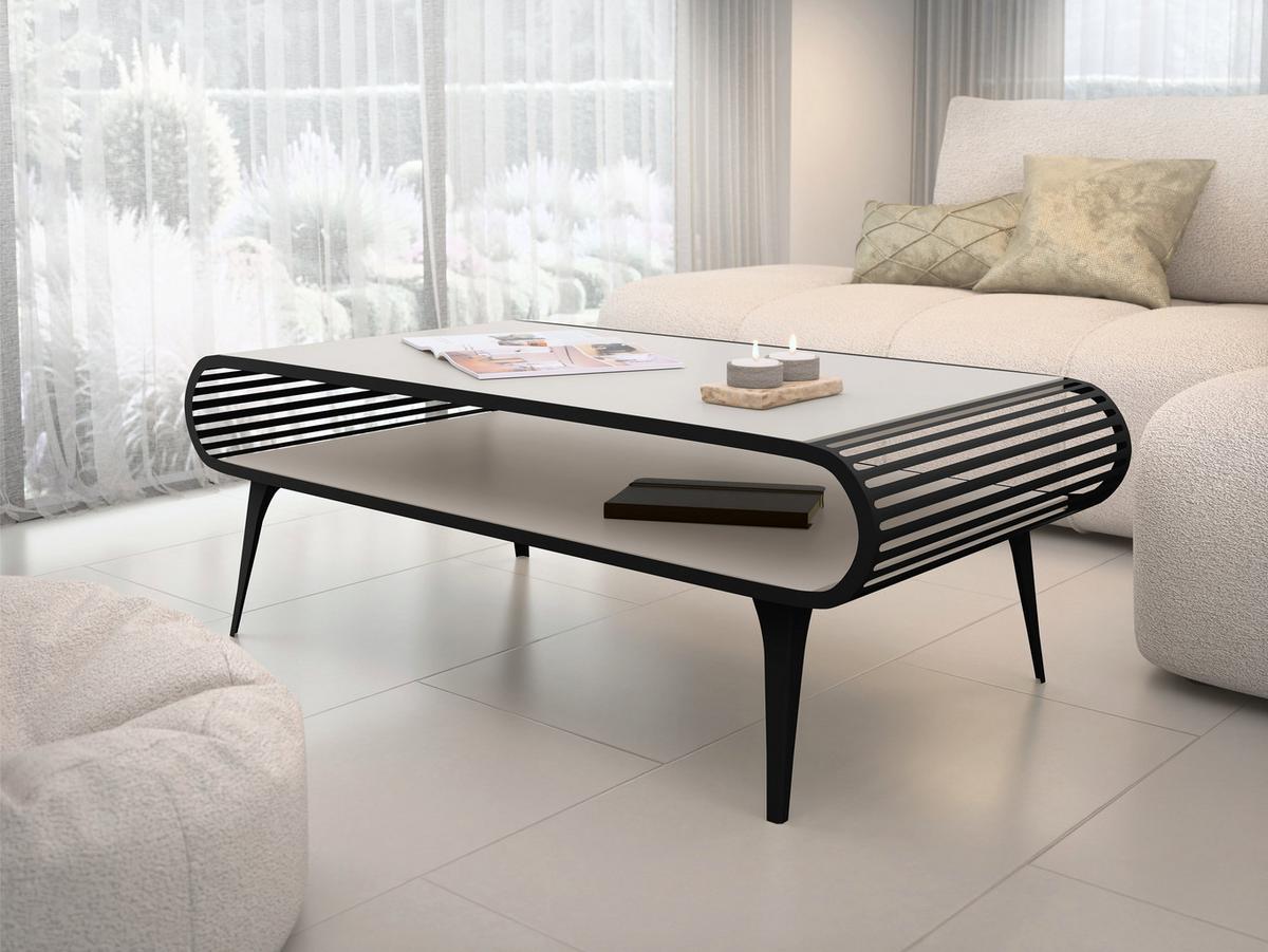 COUCHTISCH Aristo - Kaschmir/Schwarz, Holzwerkstoff/Metall (60/120/44cm) - MIRJAN24