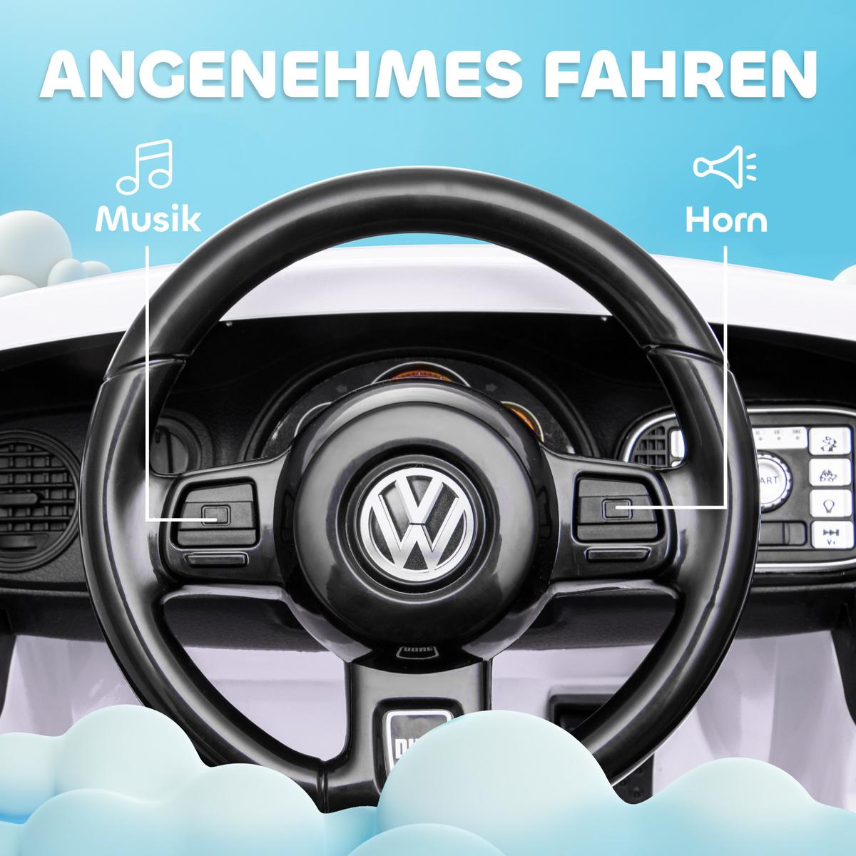 KINDER Elektroauto 12V Kinderauto mit 2,4G Fernbedienung, Musik, Hupe, 3-5 km/h - Weiß, Kunststoff (97/56.5/46cm) - AIYAPLAY