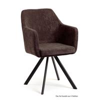 ARMLEHNSTUHL (6er-Set) Debee 57x87x60 Schwarz/Braun - Schwarz/Braun, Kunststoff (60/87/57cm) - 58aufmkessel