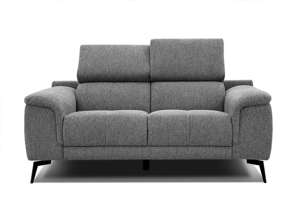 SOFA FIERO 2-Sitzer, grau - Schwarz/Grau, Holzwerkstoff/Textil (170/82/103cm) - Wozimo