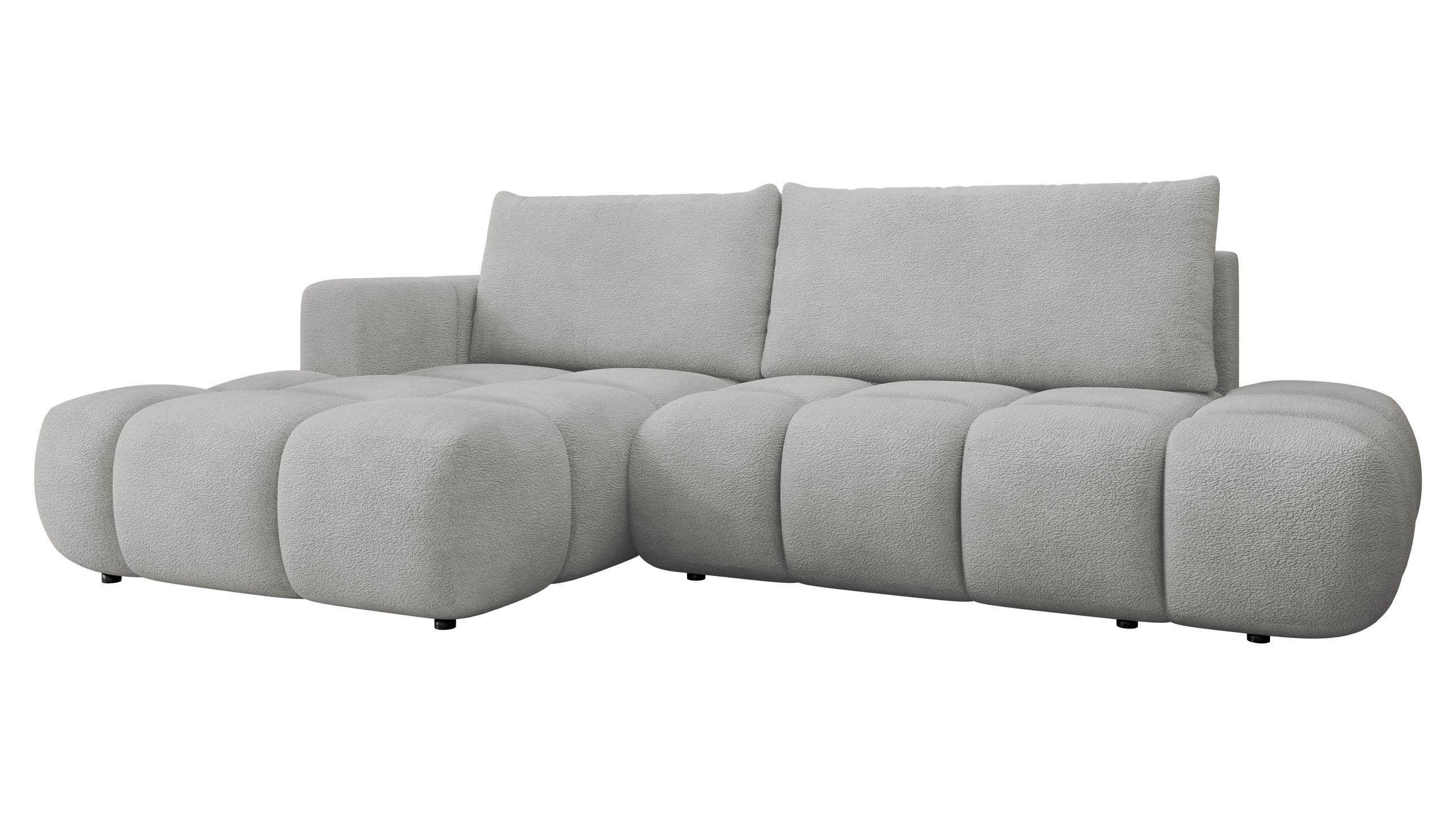 ECKSOFA Soffi, Seite: Links - Schwarz/Grau, Holz/Kunststoff (283/166cm) - MIRJAN24