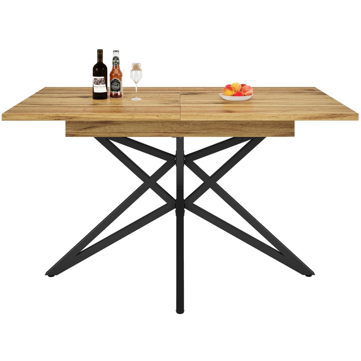 ESSTISCH ausziehbarer walnuss-optik & stern-gestell 120 bis 160 cm - Walnussfarben, Holzwerkstoff (80/120/66.1cm) - Urban Meuble