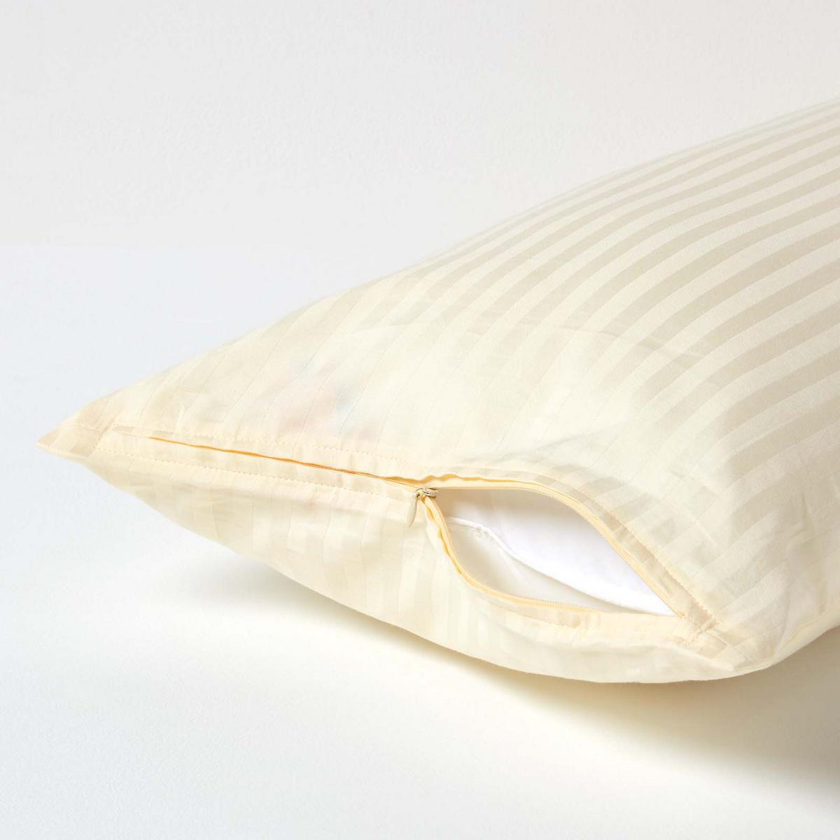 KISSENBEZUG Damast, Ägyptische Baumwolle, Fadendichte 330 - Creme, Textil (40/80cm) - Homescapes