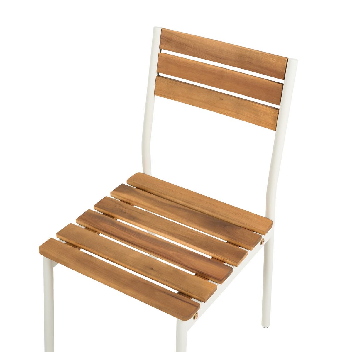 GARTENMÖBEL-SET 4-Sitzer Akazienholz Braun Corricella - Creme, Holz - Beliani