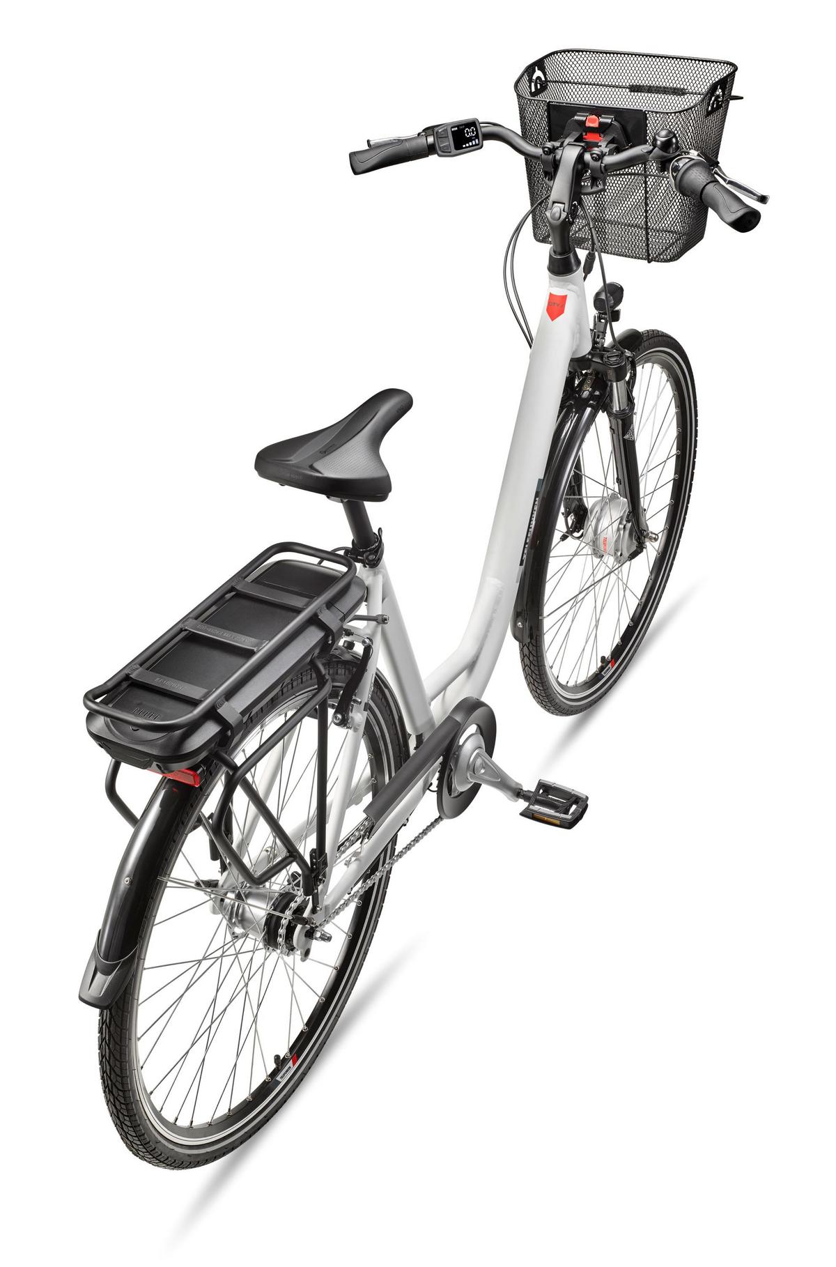 E-BIKE Cityrad Multitalent RC667 28 Zoll Elektrofahrrad 536,5 Wh Frontmotor 7-Gang-Kettenschaltung - Weiß, Metall (110cm) - Telefunken
