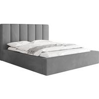 POLSTERBETT Amira mit Bettkasten, Grau Samt 120x200 cm - Birkefarben/Hellgrau, Holzwerkstoff/Kunststoff (120/200cm) - WFL GROUP