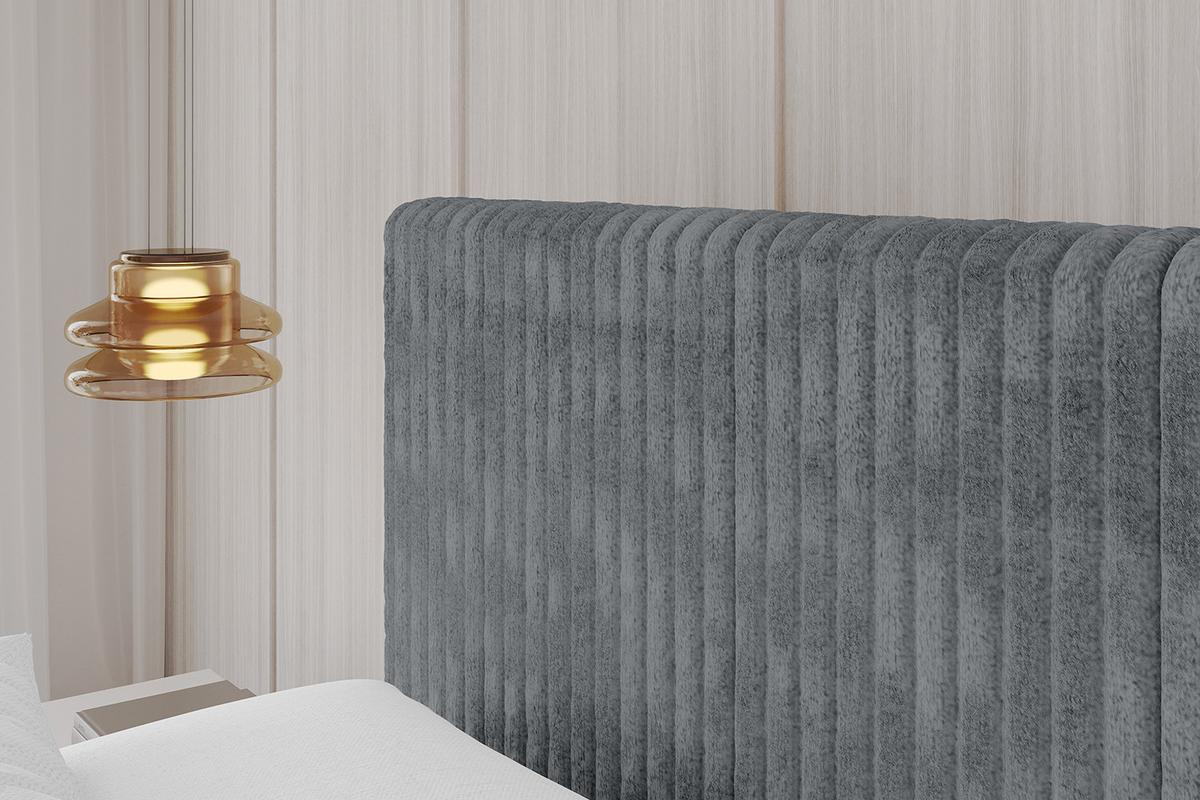 POLSTERBETT mit Bettkasten, Fußteil und Lattenrost, Boxbett mit Matratze H3/H4 - ALOVA-Z-V1 120x200 Dunkelgrau - Dunkelgrau, Holzwerkstoff/Textil (120/200cm) - ALTDECOR