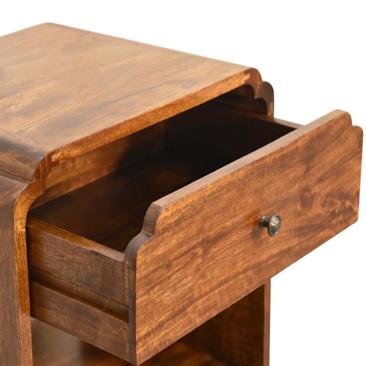 NACHTTISCH Newton, 1-Schublade, 1 Offenes Fach, Braun - Messingfarben/Braun, Holz/Metall (45/50/35cm) - Artisan Furniture