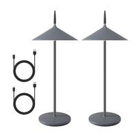 TISCHLEUCHTE Funkelich 15.4/11.5/37.6 cm（2er-set） - Dunkelgrau, Kunststoff/Metall (15.4/11.5/37.6cm) - ZMH
