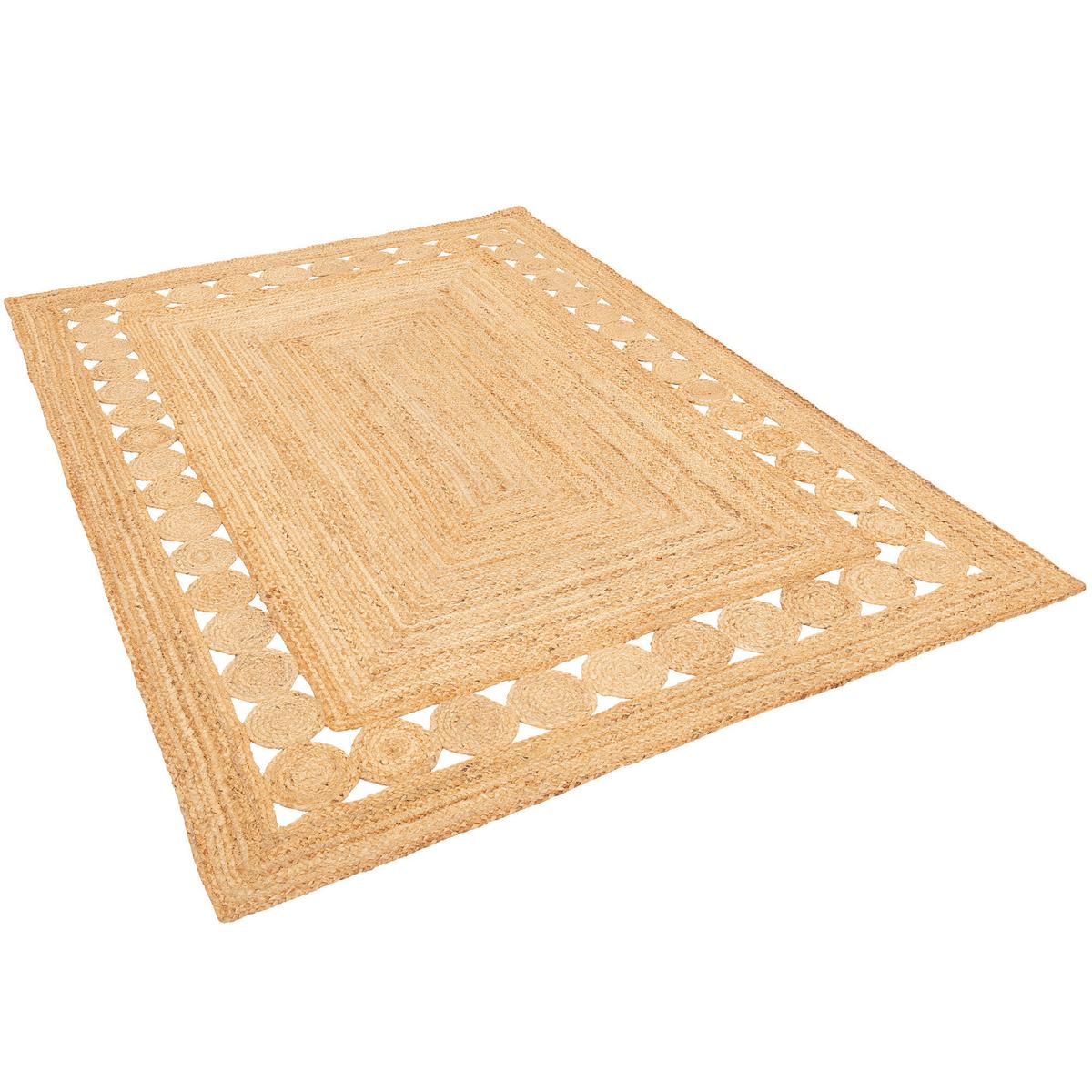 NATURFASER TEPPICH JUTE SALSA ETHNO BORDÜRE - Beige, Textil (160/230cm) - Pergamon