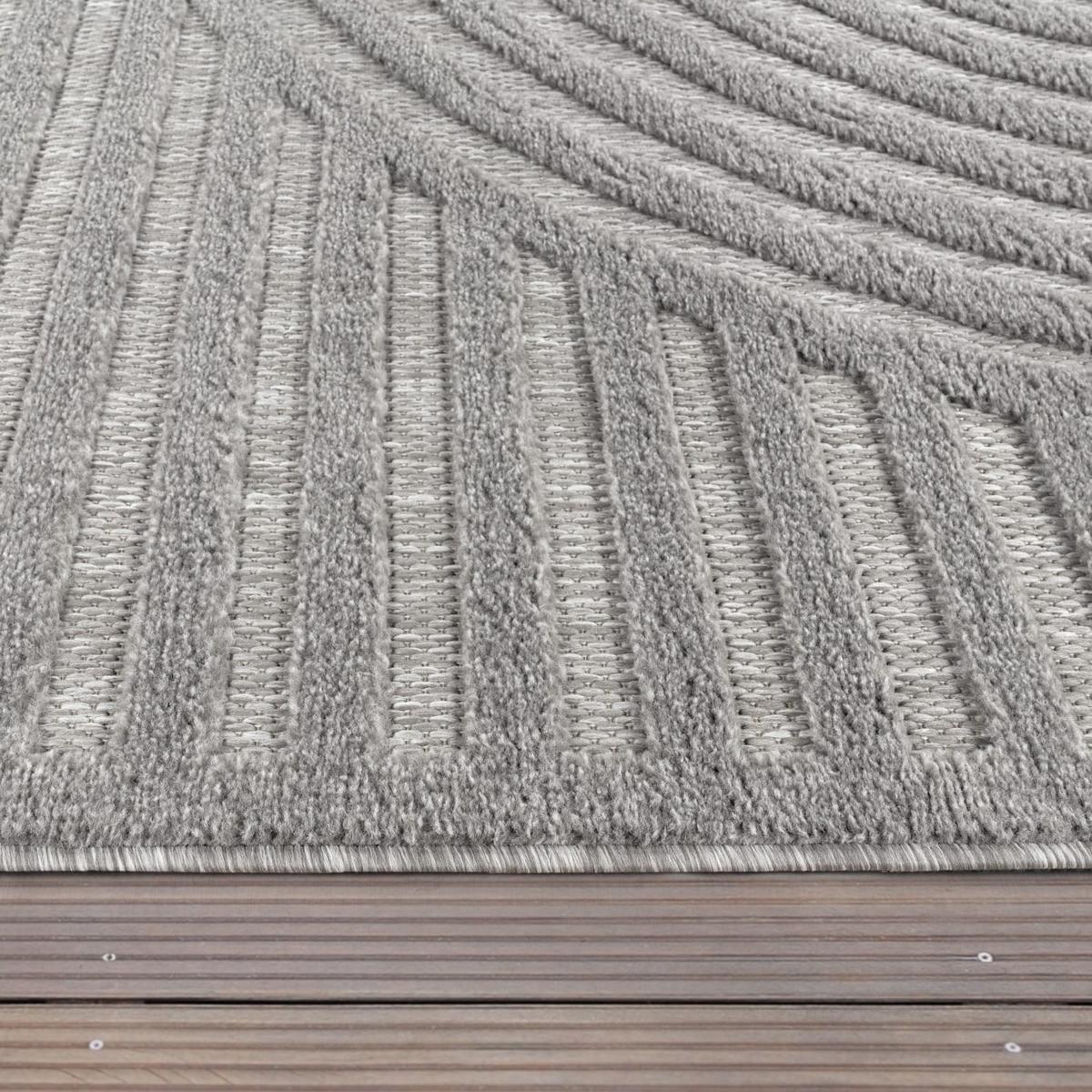 KURZFLORTEPPICH, mit Struktur, aus Polypropylen, Florhöhe 10 mm, Grau, 60 x 100 cm - Grau, Textil (100/60cm) - KADIMA DESIGN