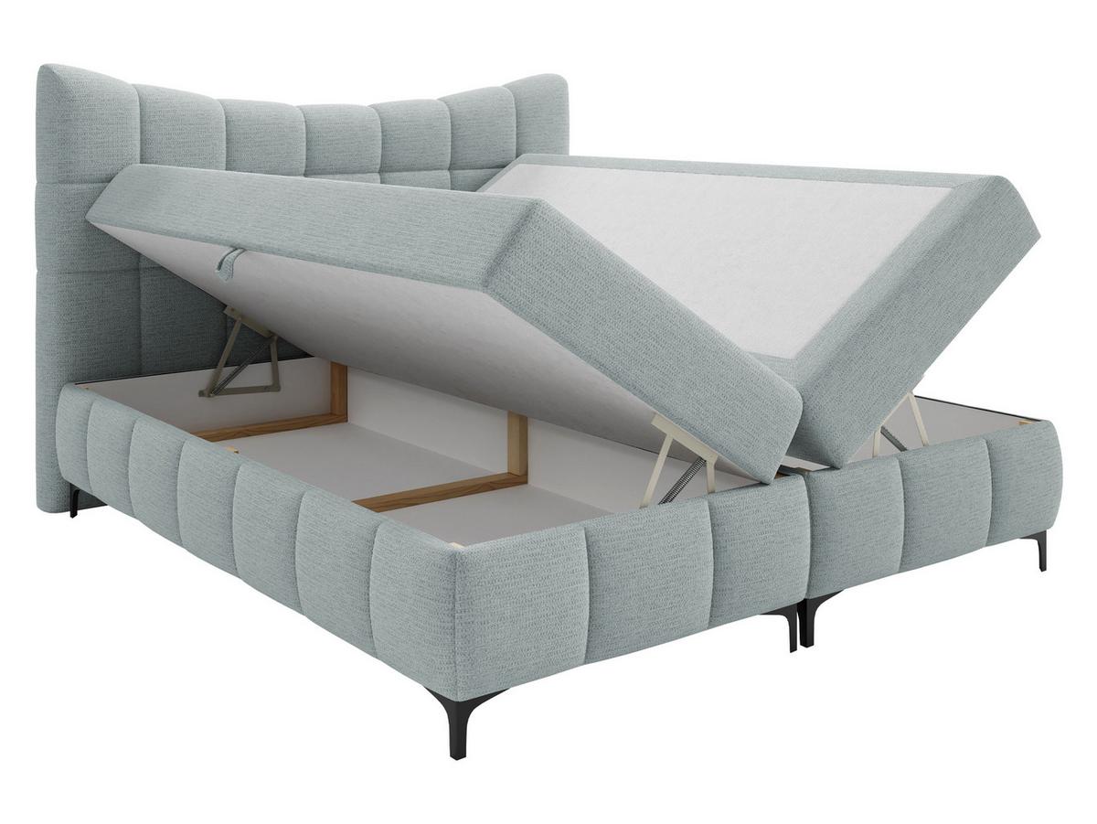 BOXBETT Nova - H3 - Schwarz/Dunkelblau, Holz/Textil (180/200cm) - MIRJAN24