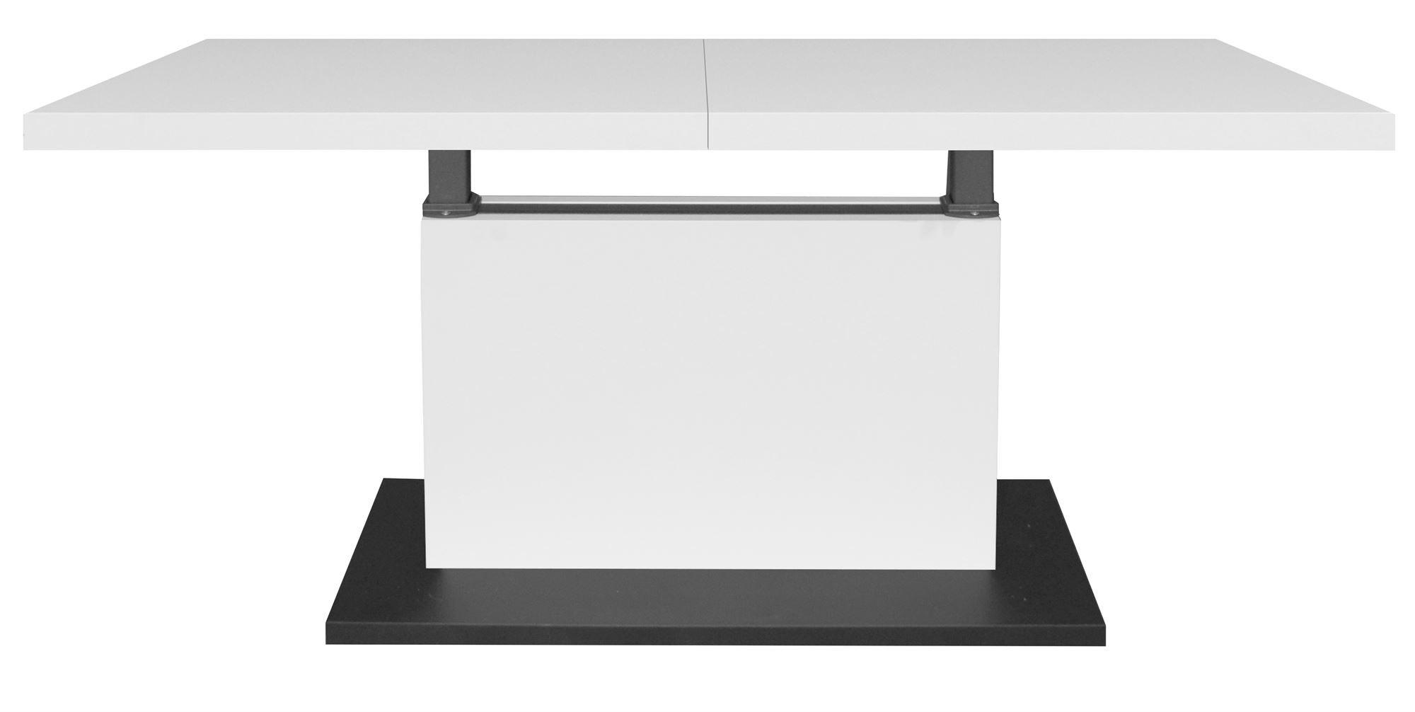 COUCHTISCH Höhenverstellbar Else 3 120x56x70 Holzwerkstoff Ice White - Schwarz/Weiß, Holzwerkstoff (120/70/56cm) - 58aufmkessel