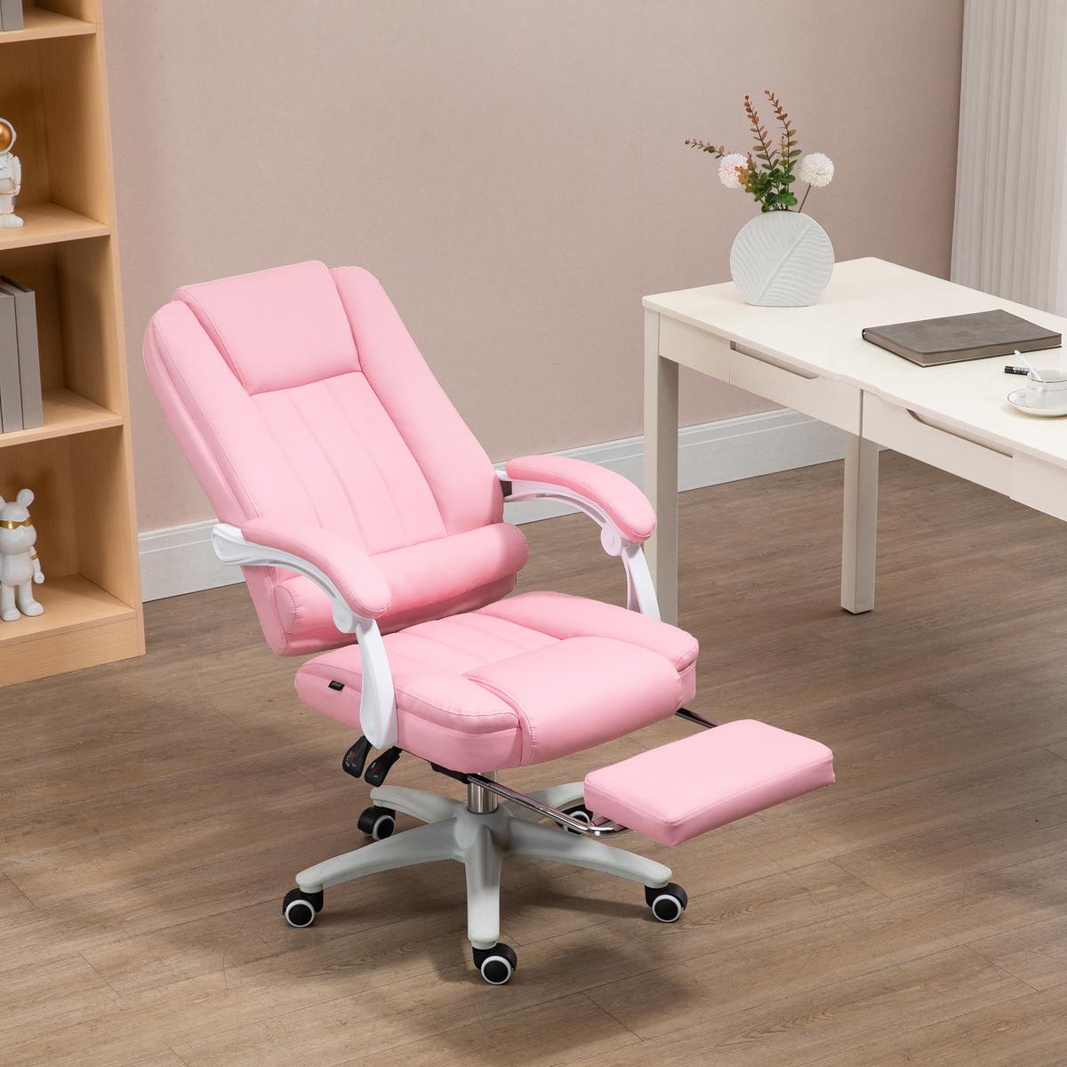 CHEFSESSEL, Bürostuhl, Kunstleder, Rosa - Rosa, Leder (68/116/65cm) - Vinsetto