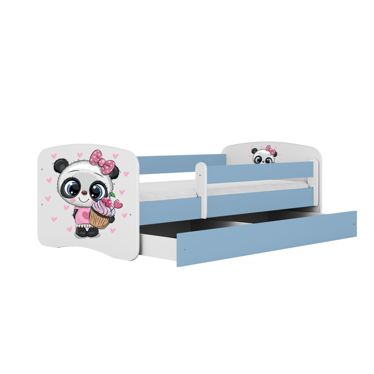 KINDERBETT Panda mit Schublade 180/80 90/61/184 - Blau, Holzwerkstoff (80/180cm) - RAUMHIRSCH FURNITURE