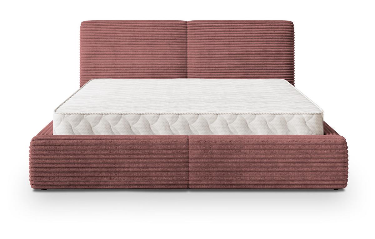 POLSTERBETT FELURO T 200x200 cm mit Bettkästen - Rosa - Rosa, Holz/Textil - MASSENO