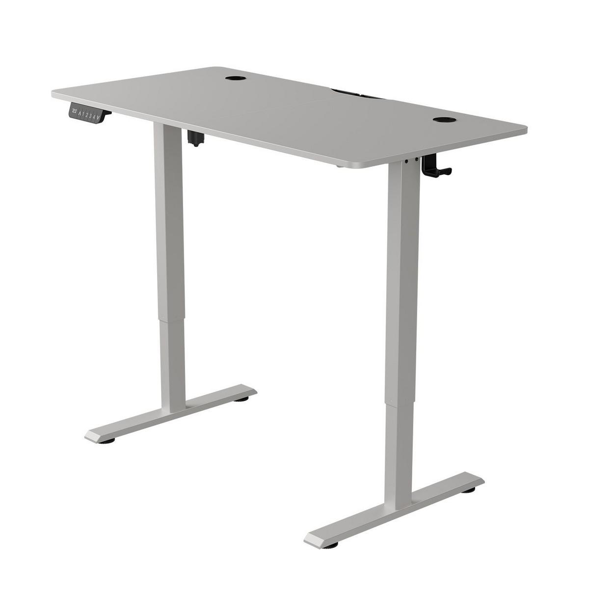 SCHREIBTISCH Office Stand weiß 120x60 cm höhenverstellbar - Weiß, Holz (60/120/117cm) - Juskys