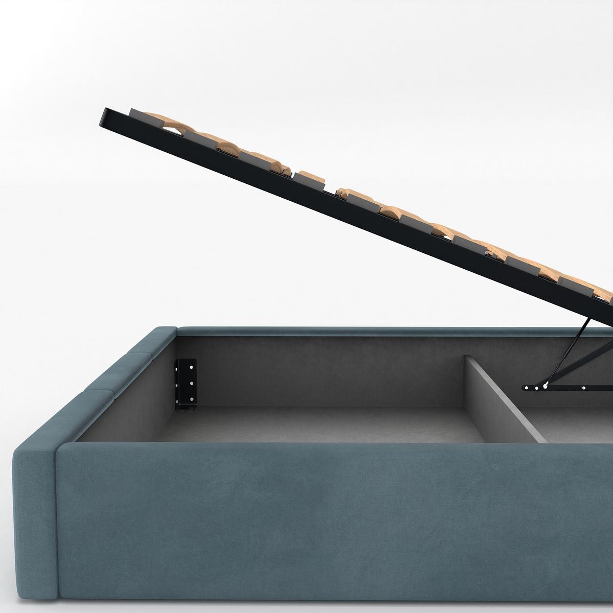 POLSTERBETT für Schlafzimmer Bett mit Stauraum Meerfarbe 90x200 - Blau, Holzwerkstoff/Metall (90/200cm) - Muralo