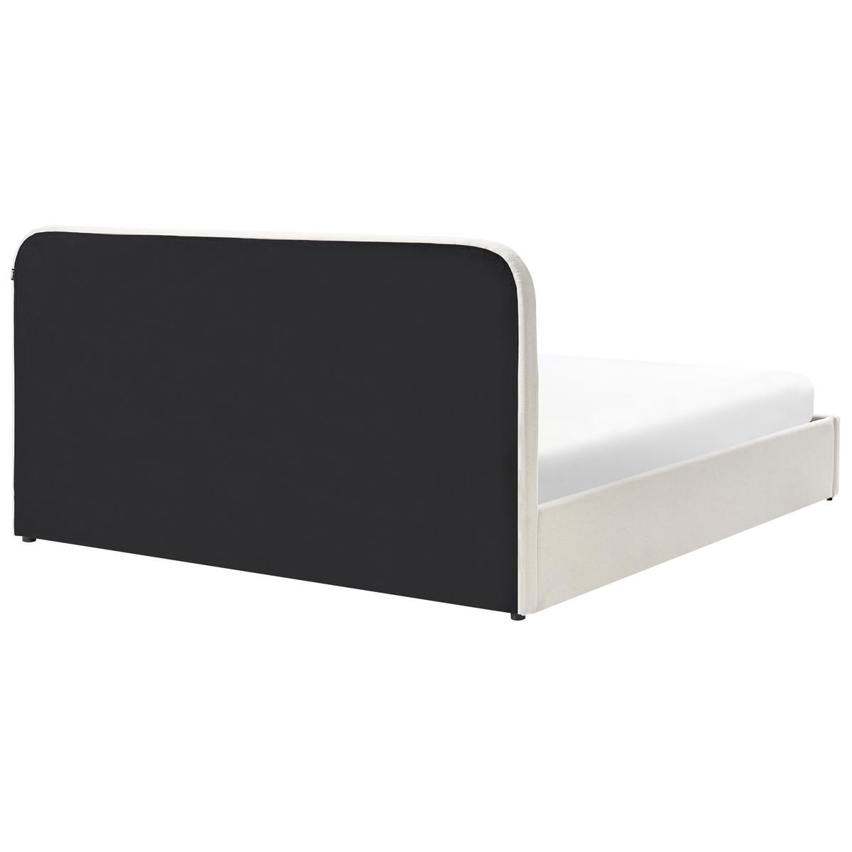 BETT mit Stauraum 180/200 cm Stoff Cremeweiß Challans - Creme, Textil (180/200cm) - Beliani