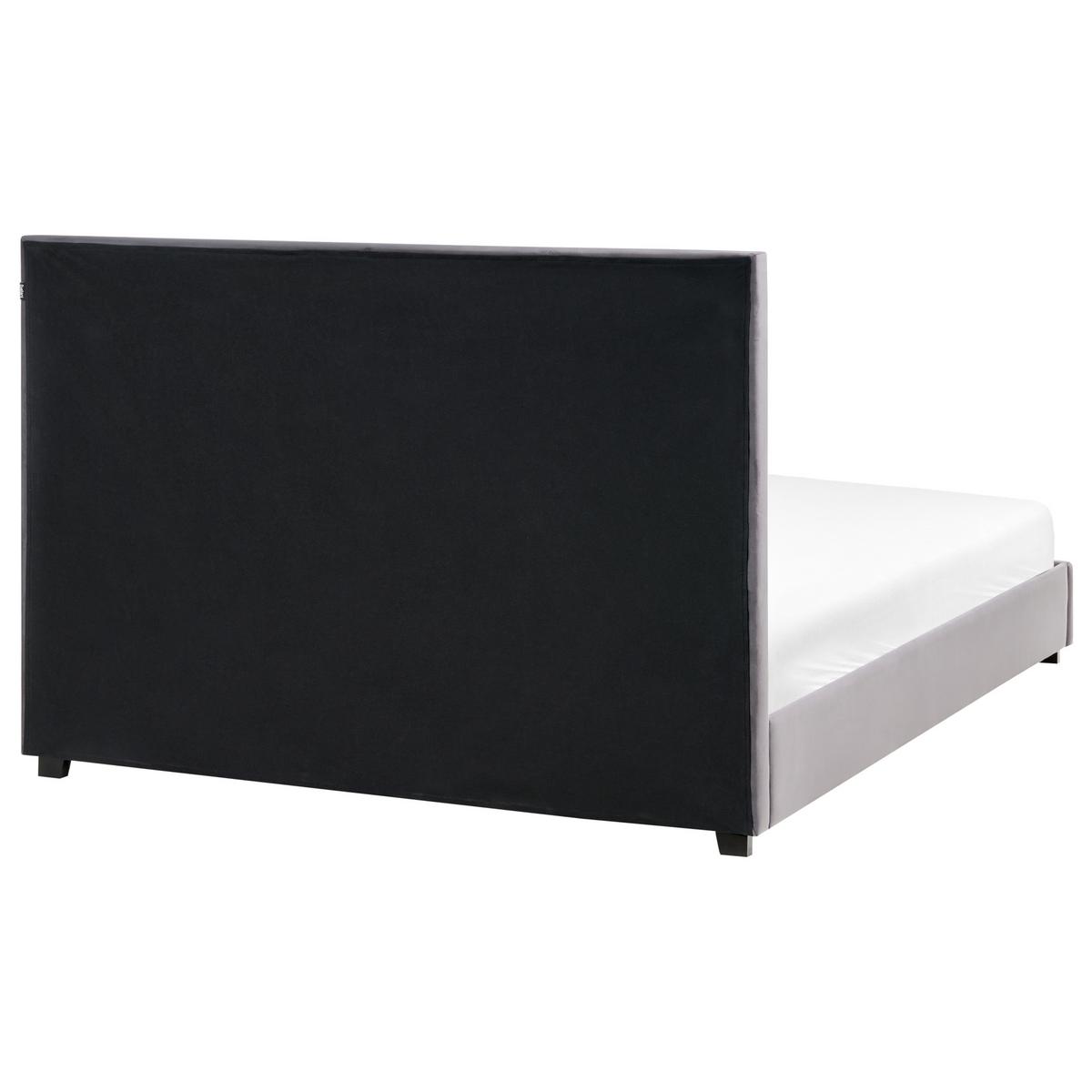 BETT mit Lattenrost 160/200 cm Dunkelgrau Rouen - Dunkelgrau/Schwarz, Textil (160/200cm) - Beliani