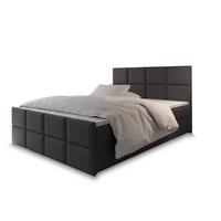 BOXBETT ARIEL 200x200 cm mit Matratze und Topper, H2+H3 - Grau - Grau, Holz (200/200cm) - MASSENO
