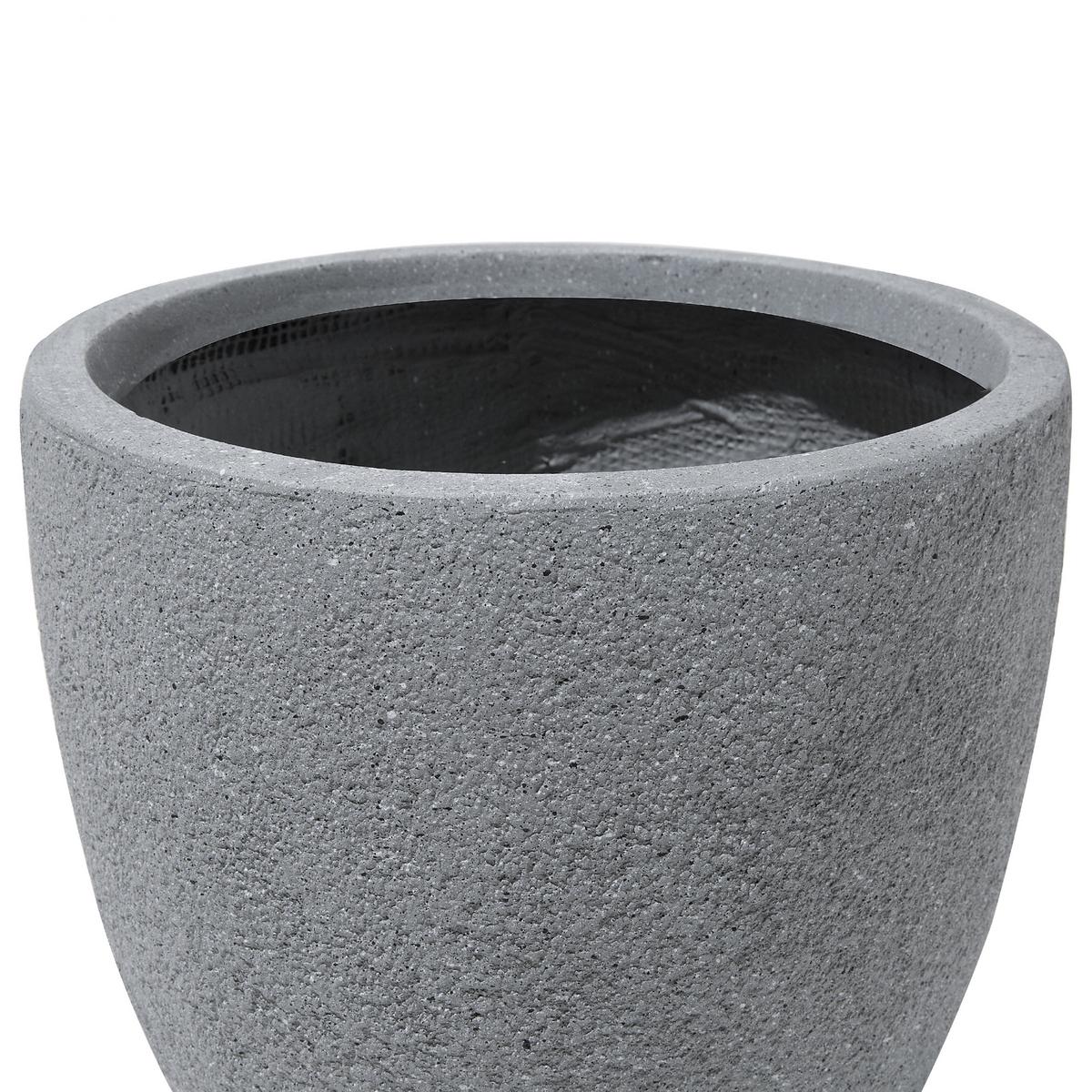 BLUMENTOPF hellgrau rund 46/46/46 cm Kannia - Hellgrau, Naturmaterialien (46cm) - Beliani