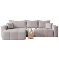 ECKSOFA XL Velours mit Bettkasten und Schlaffunktion - Grau, Holzwerkstoff/Textil (278/145cm) - Idohome
