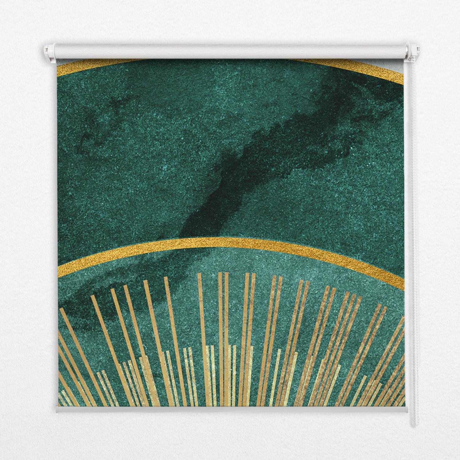 INNENROLLO - Fensterrollo - Rollo - 120x140 cm - Halbkreis in einem Halbkreis - Grün, Kunststoff (120/140/0.5cm) - TULUP